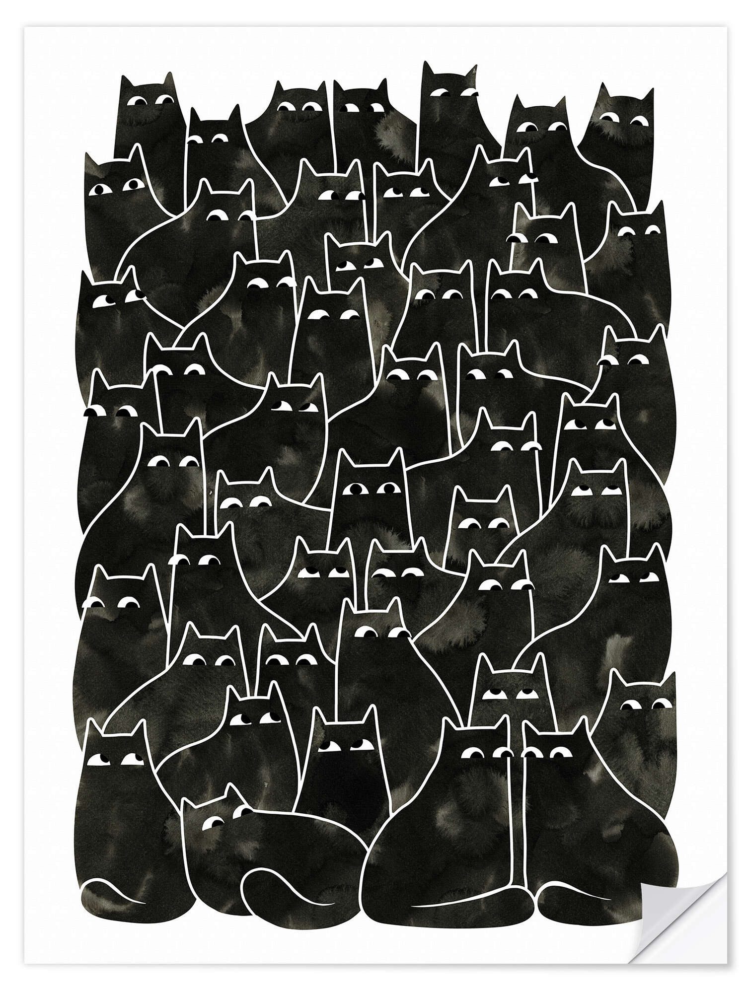 Posterlounge Wandbild Verdächtige Katzen, littleclyde, erhältlich als Poster, Leinwandbild, Wandsticker oder Acrylglasbild