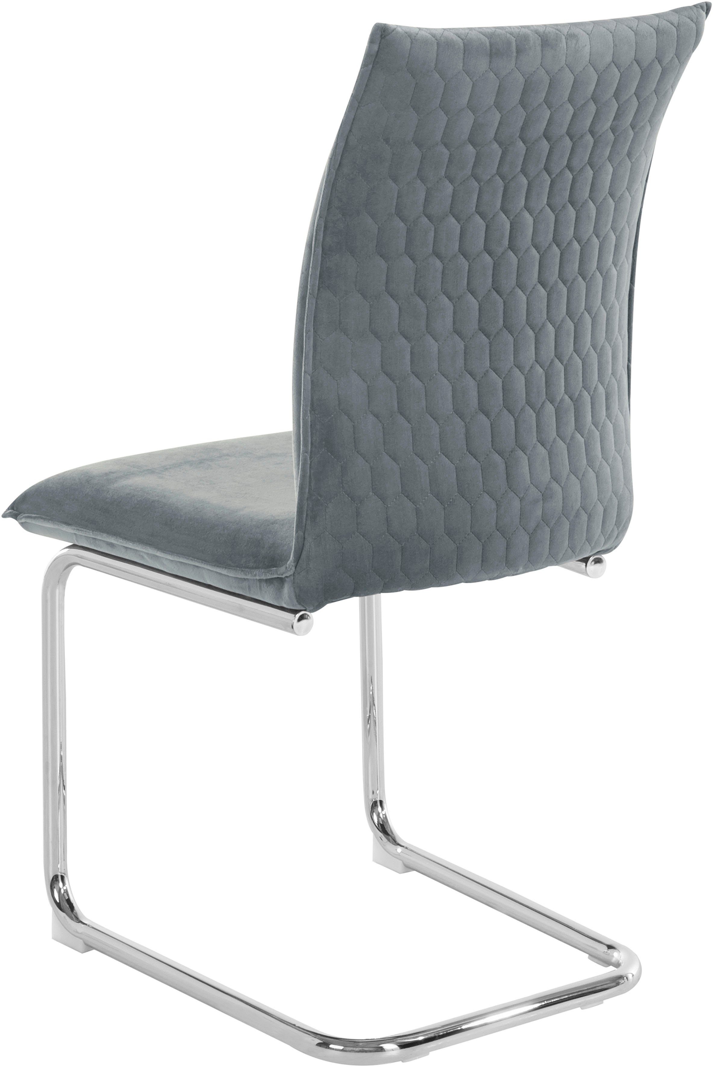grau mit erhältlich, cm St), grau/chrom Leonique im Deorwine Sitzhöhe Set (2 verchromten 2er Metallbeinen, 47 Freischwinger |
