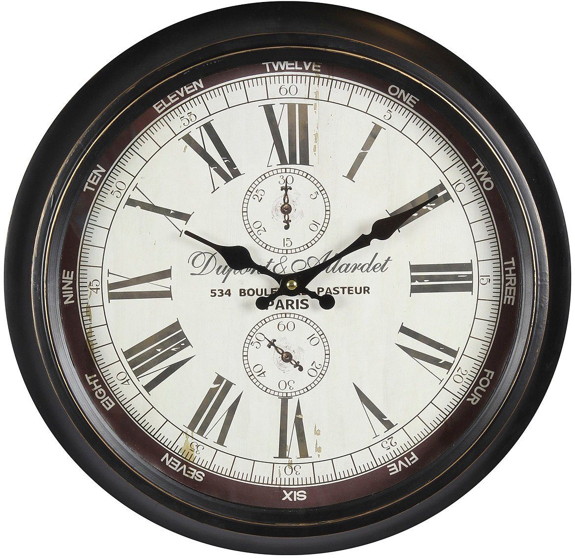 Ambiente Haus Wanduhr Dupont Wanduhr aus Metall 40cm günstig online kaufen