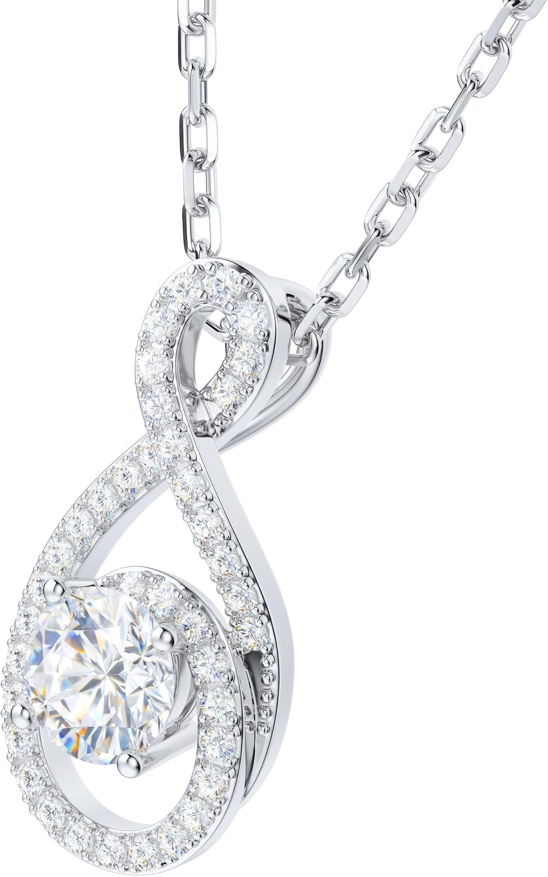 Jumpeak Kette mit Anhänger Damen-Halskette aus 585er Gold, Diamant-Halskette, 0,8CT Zuchtdiamant, D/E, VVS/VS, Mutter und Tochter Geschenke mit dem Thema