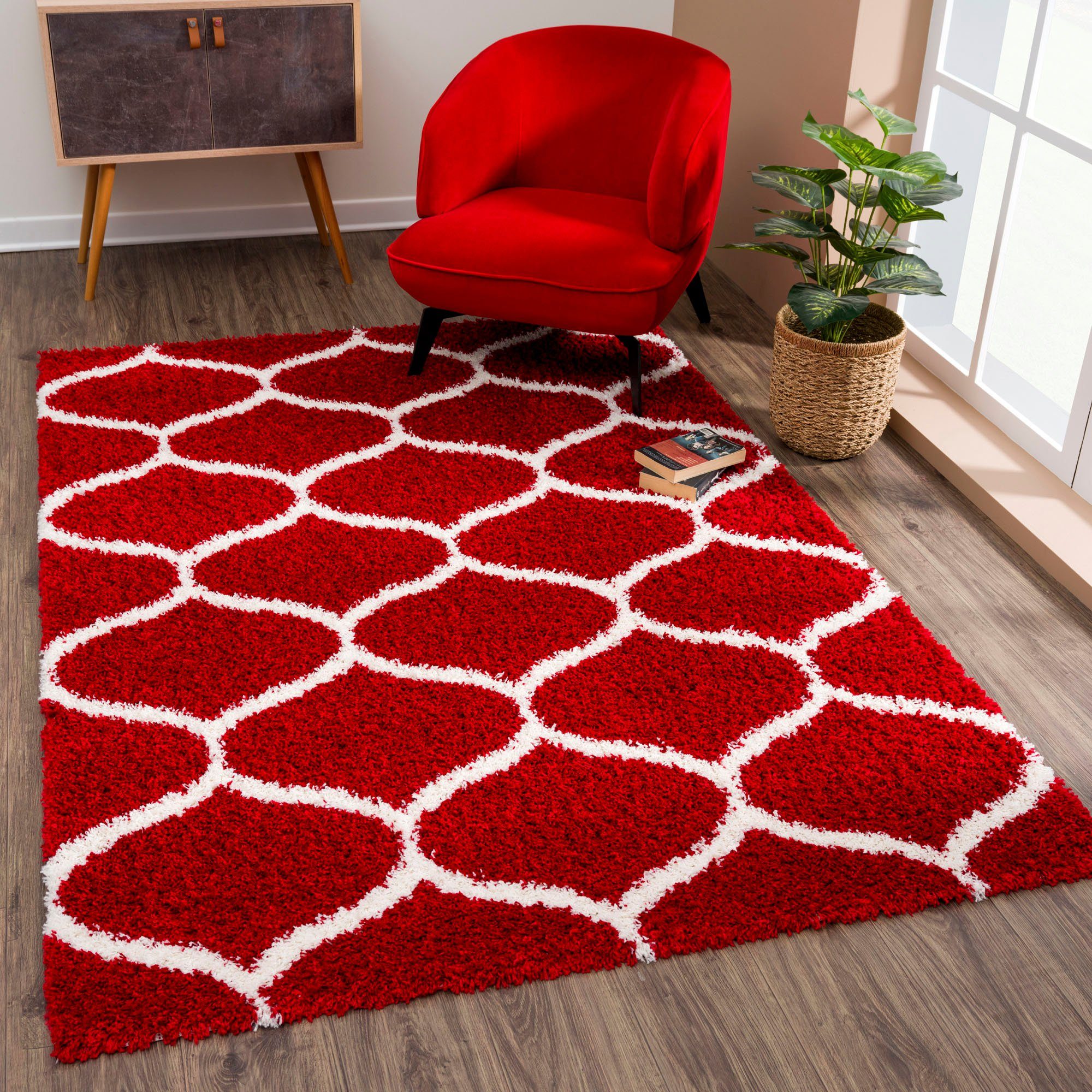 Sanat Hochflor-Teppich »Madrid«, rechteckig, 30 mm Höhe, Wohnzimmer, Langfl günstig online kaufen