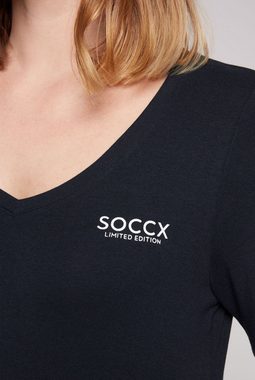 SOCCX V-Shirt mit Elasthan-Anteil