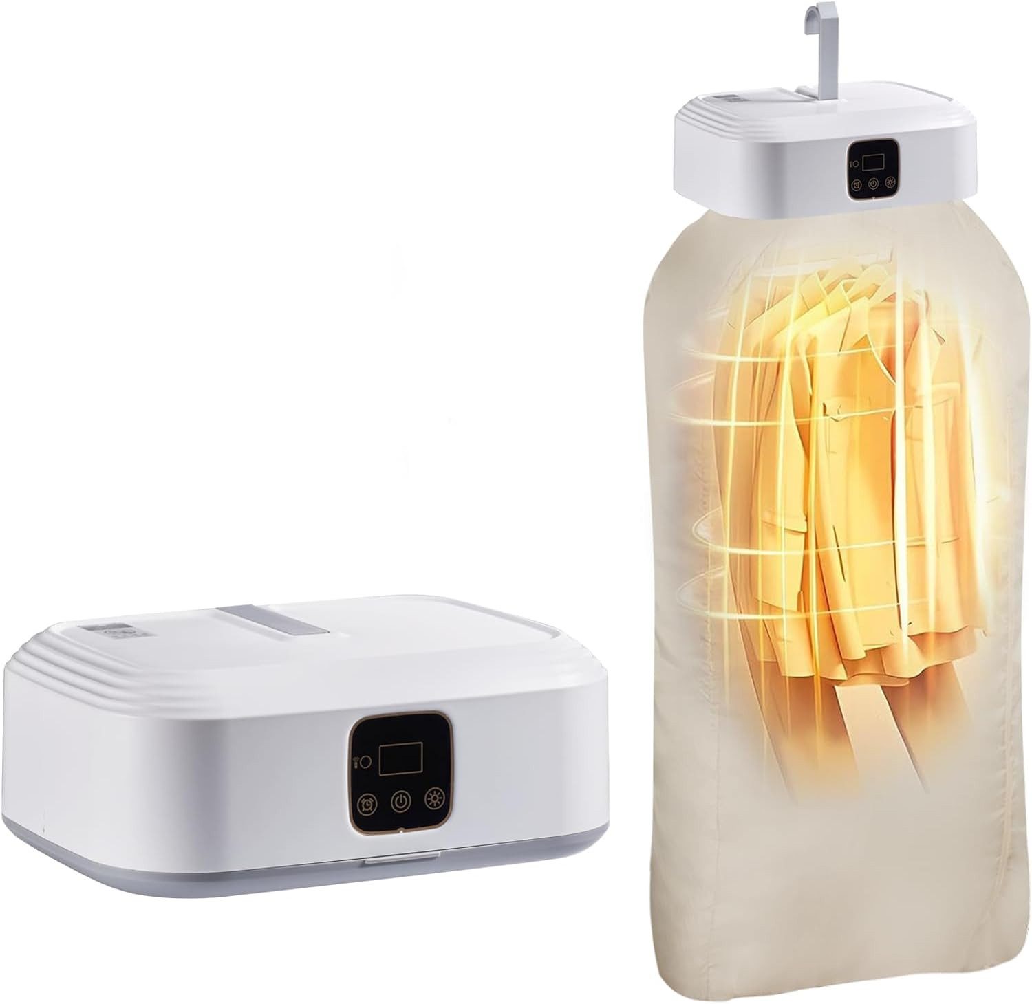 MOPUEA Elektrischer Wäschetrockner Tragbarer Trockner 10KG, Wärmepumpen Clothes Dryer & Dryer Machine, 600 W Leistung, 3D-Luftzirkulation, Timer, Fernbedienung, mobil