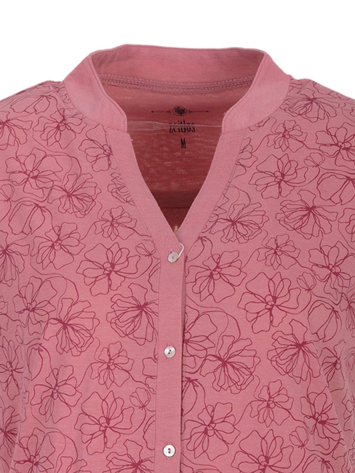 zeitlos Nachthemd Blüten Kragen Floral Kurzarm – Bild 4 von 5