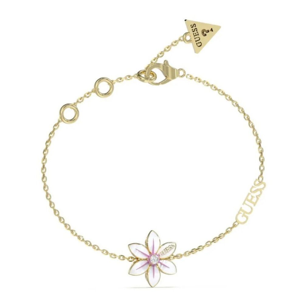 Guess Armband Schönes vergoldetes weißes Lotusblumenarmband günstig online kaufen