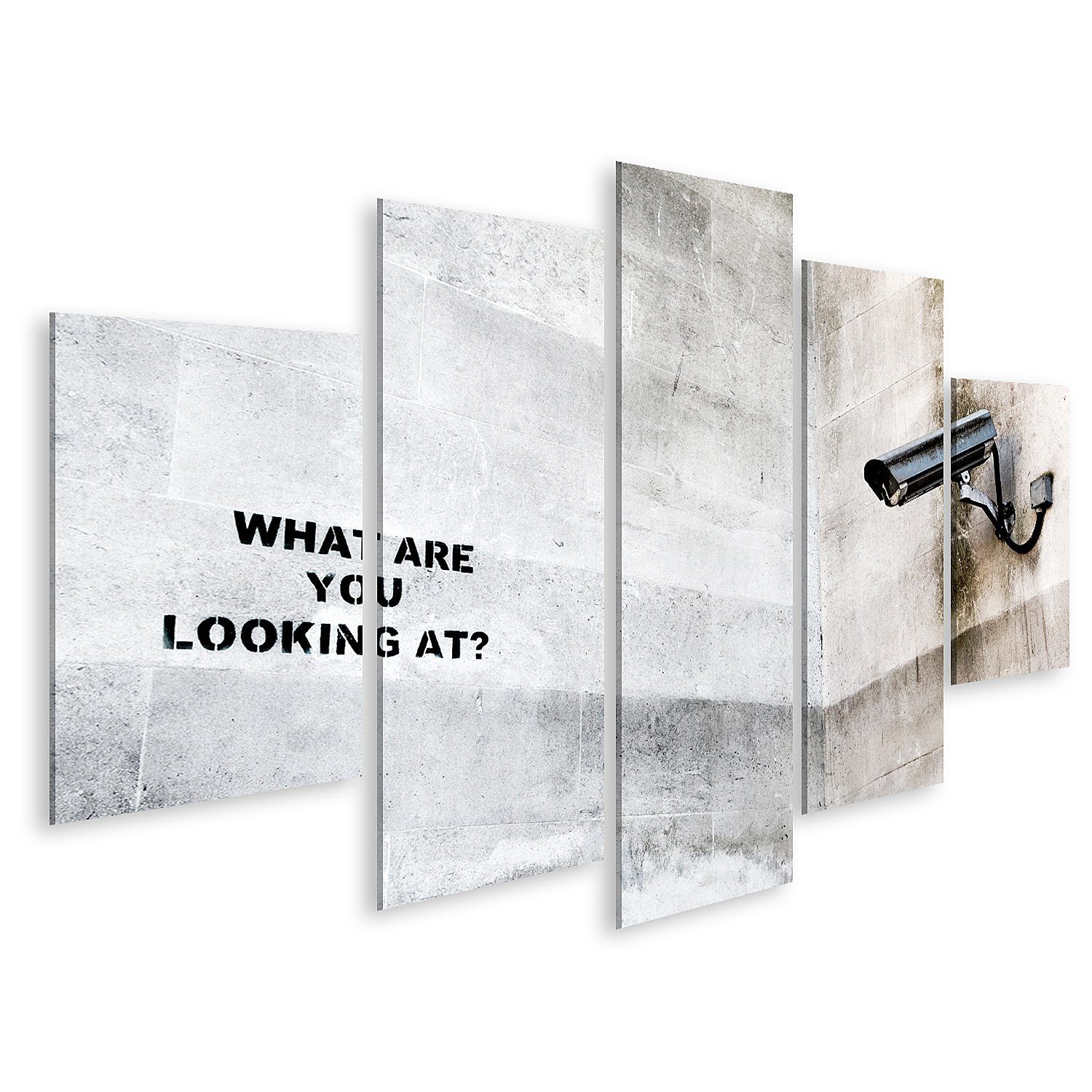 islandburner Leinwandbild Bild auf Leinwand Was guckst du Banksy an Wandbild Poster Kunstdruck B