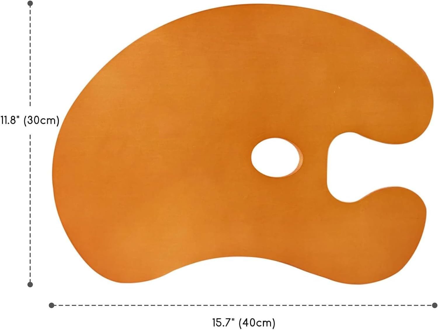 MEEDEN Malpalette MEEDEN Malpalette aus Lindenholz oval mit ergonomischem Daumenloch, Für Öl- und Acrylfarben, leicht und handlich im Format 39,9 x 30 cm – Bild 2 von 5