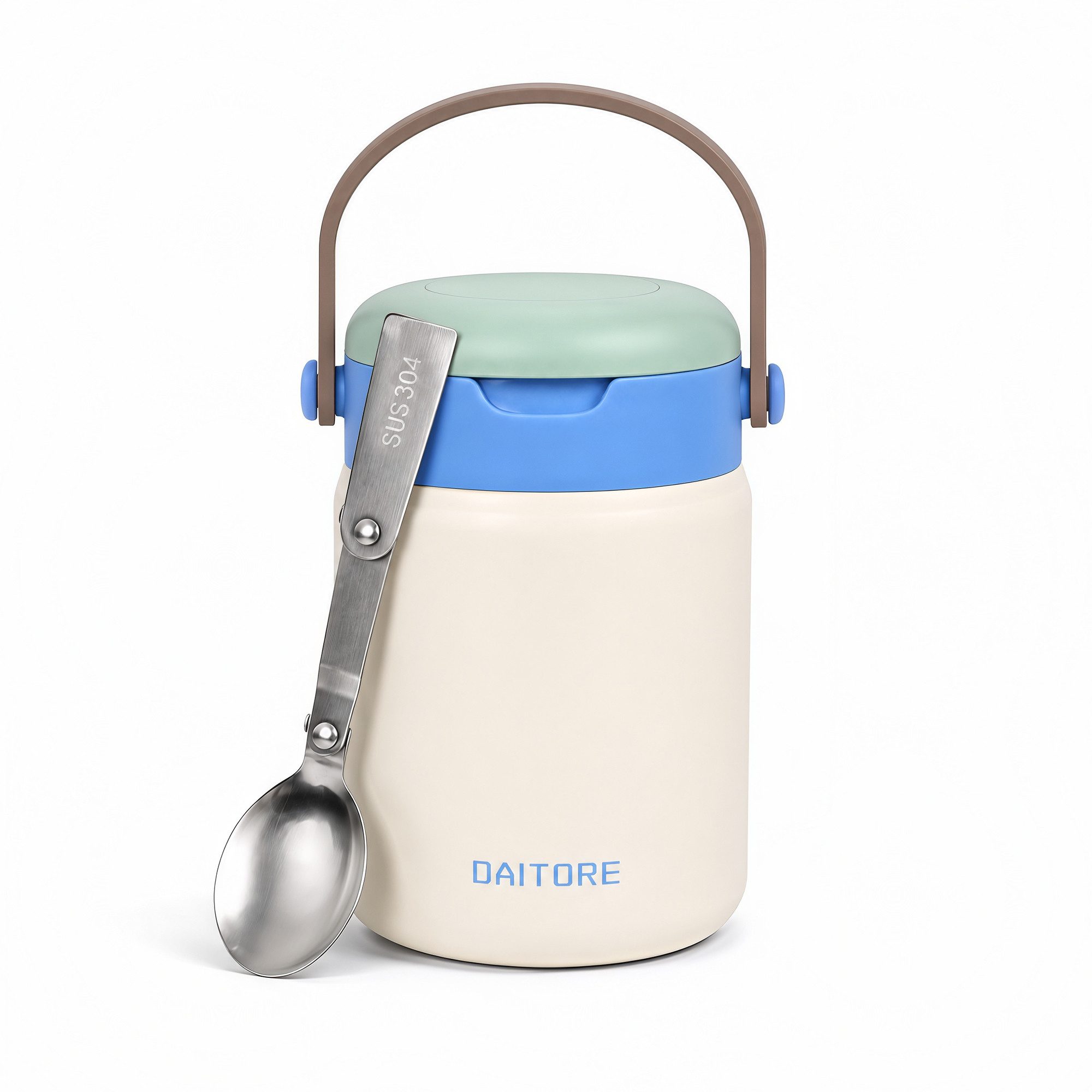 DAITORE Thermobehälter 480ml Thermobehälter Edelstahl 304 mit Löffel, auslaufsicher, (Geeignet für Büro, Schule, Reisen, Vielseitige Anwendung), 5h warm & 8h kalt, BPA-frei bruchfest doppelwandig isoliert