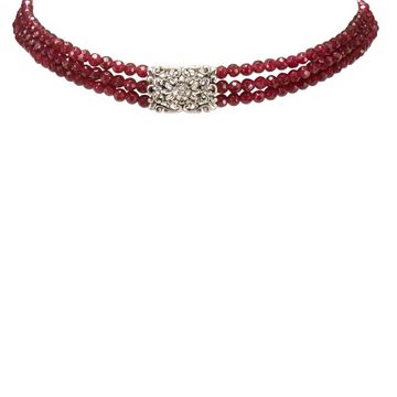 Alpenflüstern Collier Trachten-Perlen-Kropfkette Edda (rot), - nostalgische Trachtenkette, eleganter Damen-Trachtenschmuck, Dirndlkette