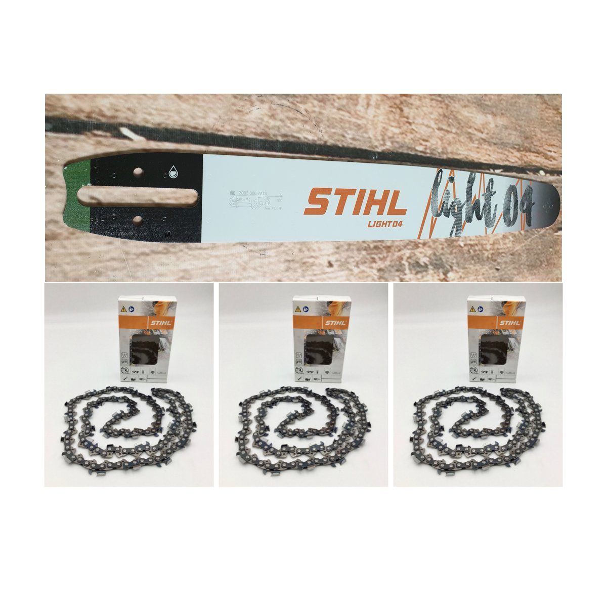 STIHL Führungsschiene Light 04 40cm / 16" 3/8" 1,6 mm 30030007713 + 3x ...