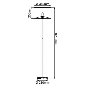 Brilliant Stehlampe Wimea, Lampe, Wimea Standleuchte schwarz/natur, 1x A60, E27, 52W, Mit Fußscha