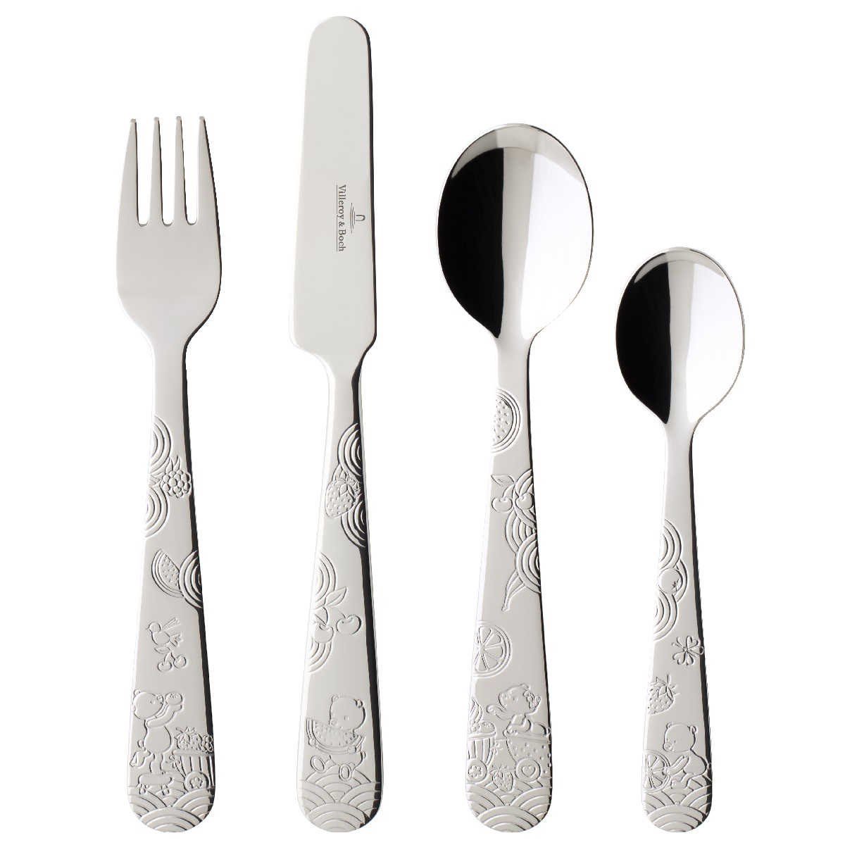 Villeroy & Boch Kinderbesteck Hungry as a Bear, rostfreier Edelstahl 18/10, Set 4-tlg.