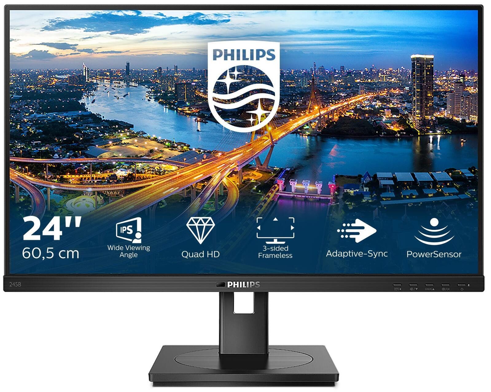 Philips Philips 245B1 LCD-Monitor (2560 x 1440, 4 ms Reaktionszeit, 75 Hz, IPS Panel)