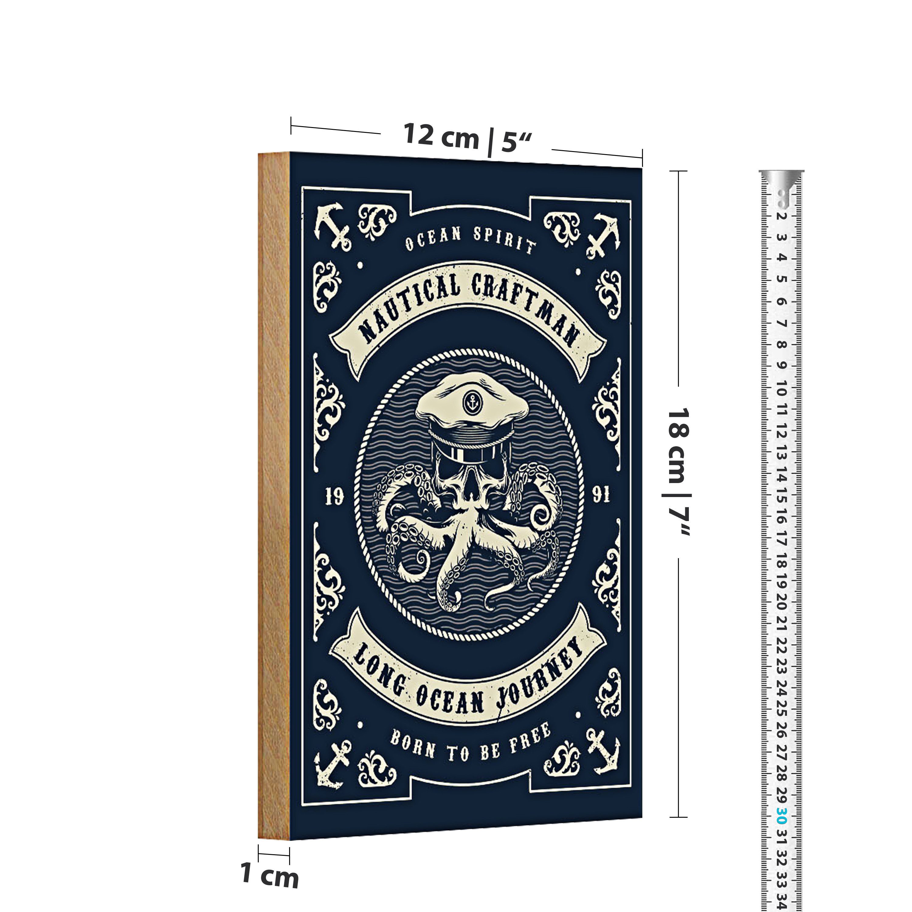 Roomando Holzbild Seefahrt 12x18cm Natural Craftman Ocean