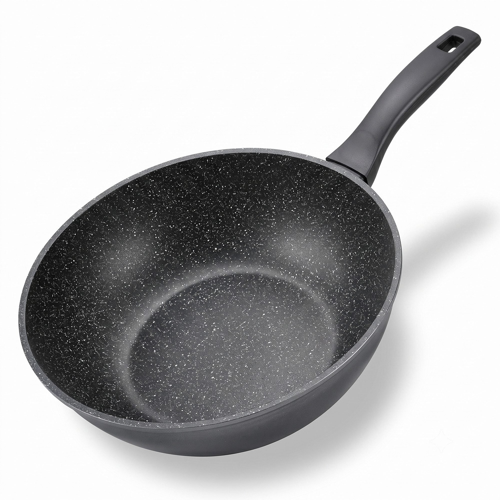 STONELINE Wok, Aluminium (1-tlg), mit echten Steinpartikeln, induktionsgeeignet, Made in Germany