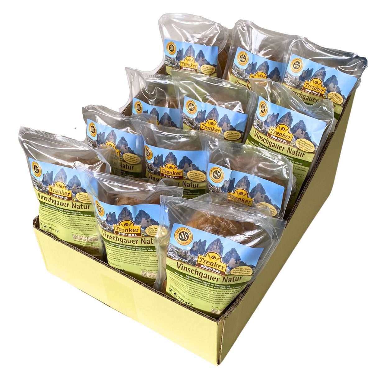 Trenker Brot Vinschgauer Natur, Roggenmisch-Fladenbrötchen zum Fertigbacken 12x300g, 12 x 300 g, 12 x 300 g