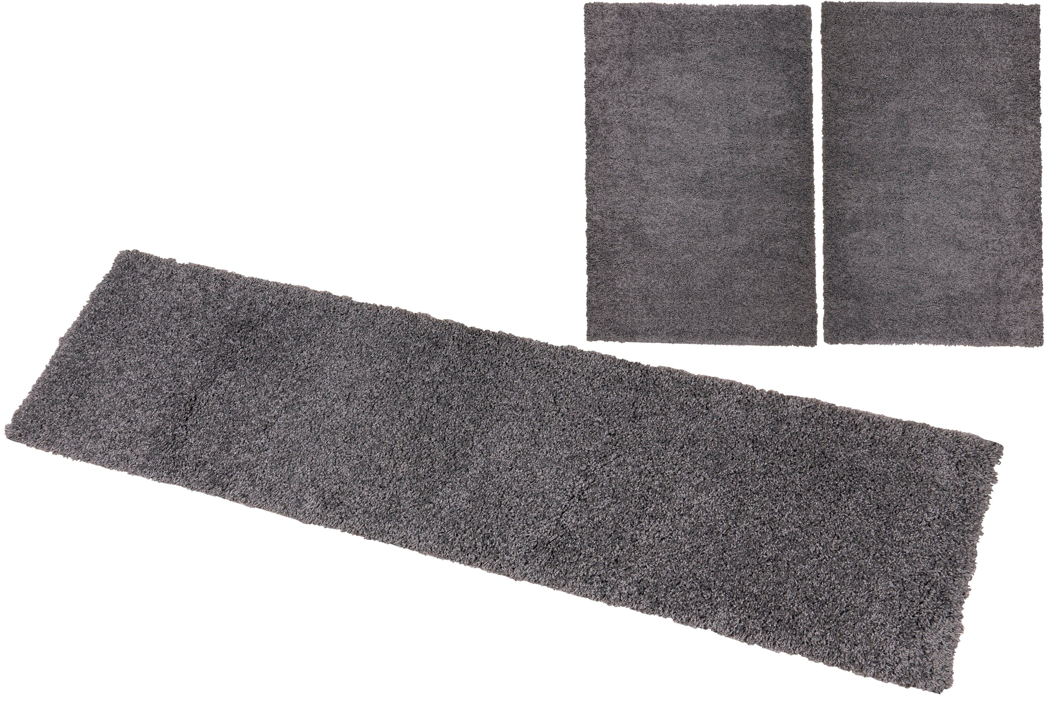 Bruno Banani Bettumrandung Shaggy Soft, Höhe 30 mm, (3-tlg), gewebt, Uni-Fa günstig online kaufen