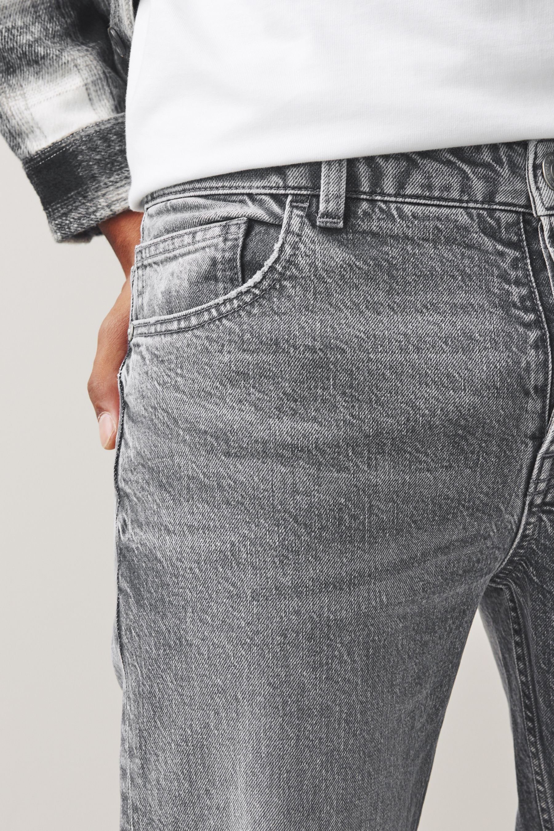 Grey Straight-Jeans Next (1-tlg)