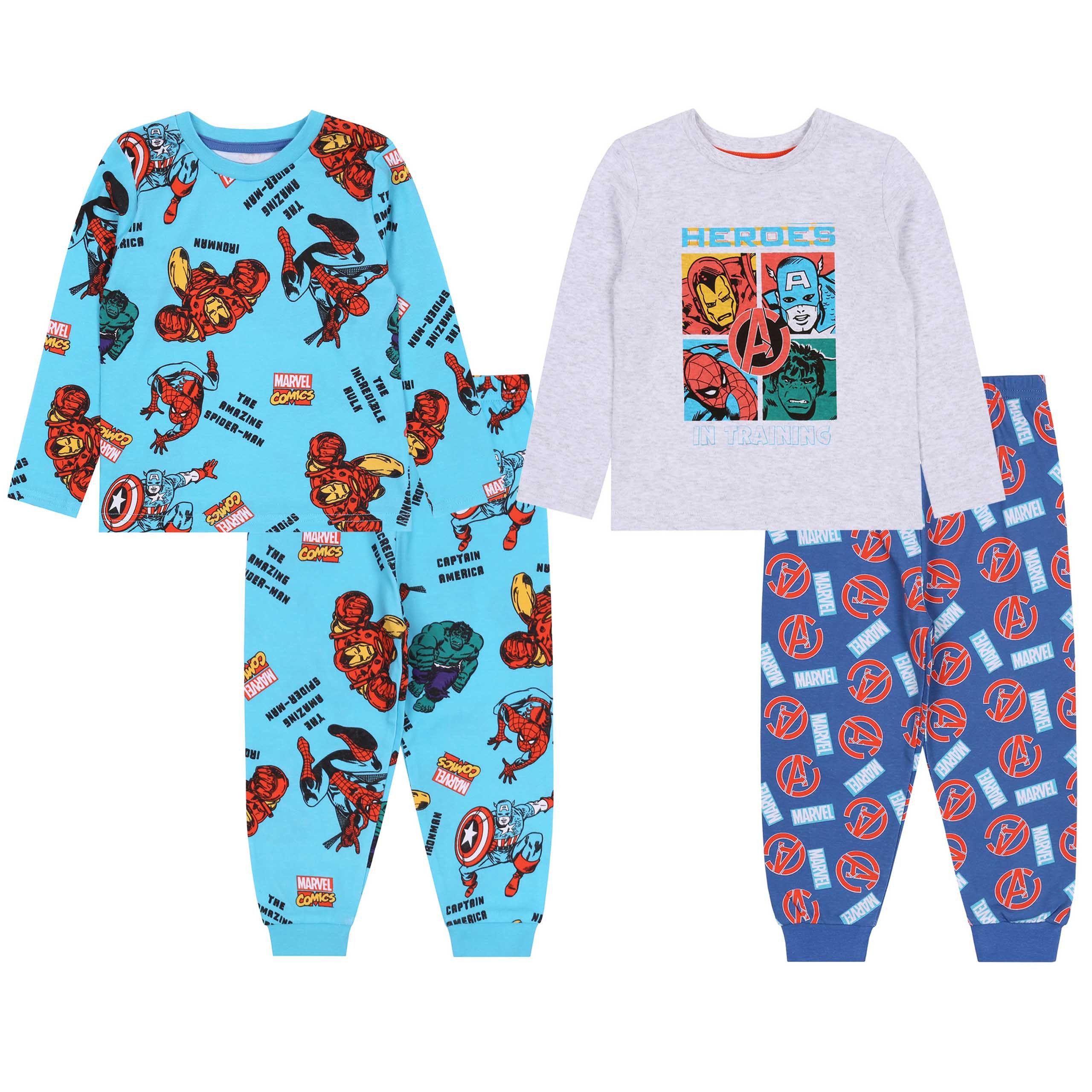 Marvel Schlafanzug Für Jungen – Thor, Iron Man, Hulk, Captain America T-Shirt & Shorts Set