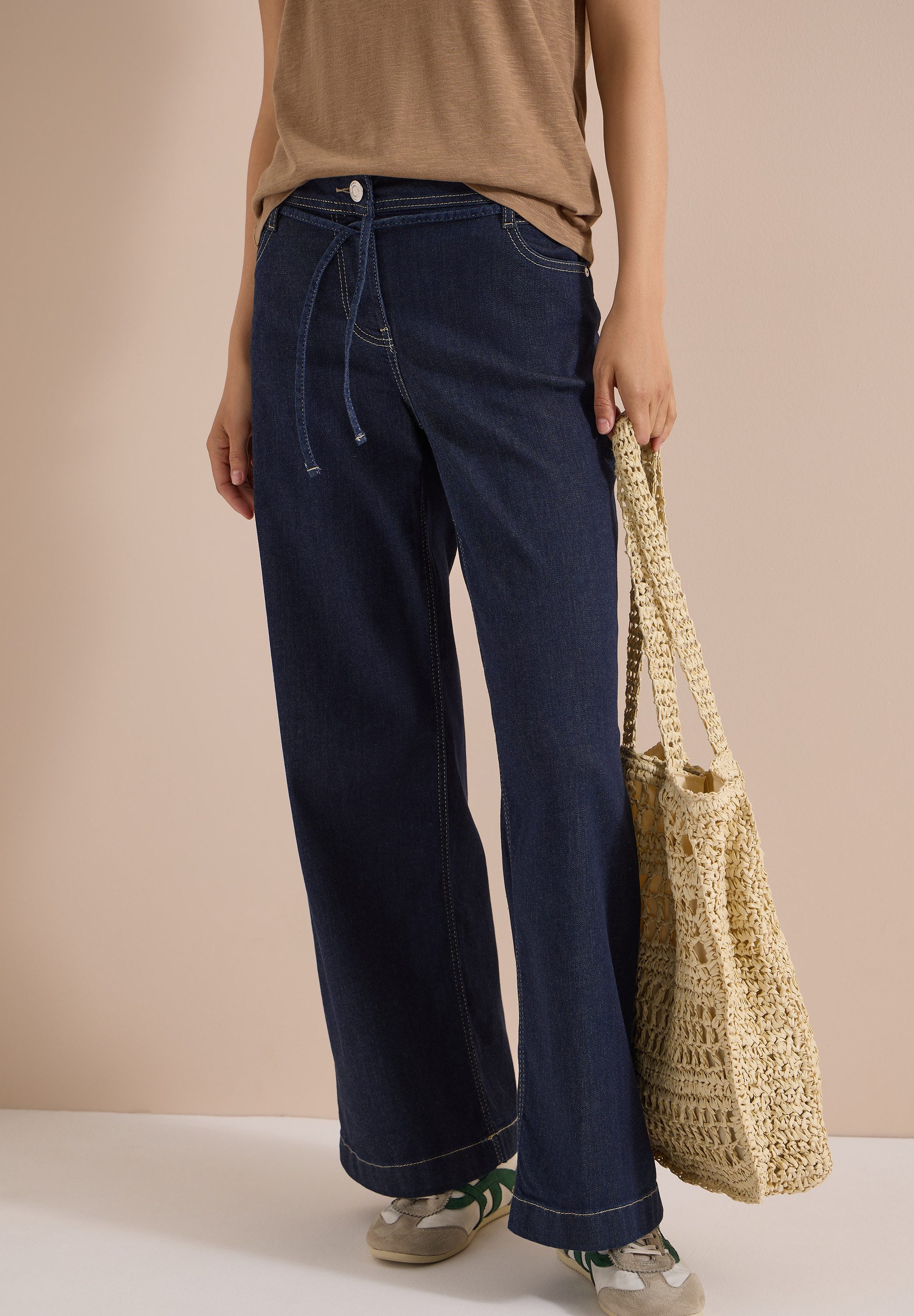 CECIL Loose-fit-Jeans Style Neele Wide Rinsed mit Stretch