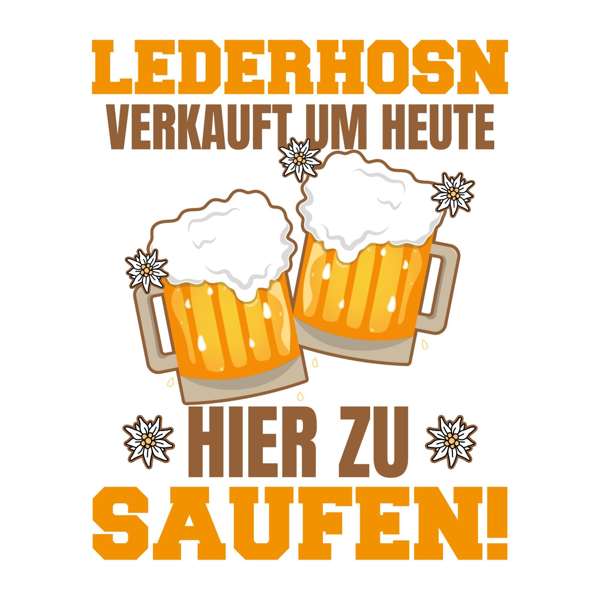 Herren Royalblau Lederhosn um zu Bierkrug - Oktoberfest verkauft heute Mode hier Shirtracer T-Shirt 03 saufen für