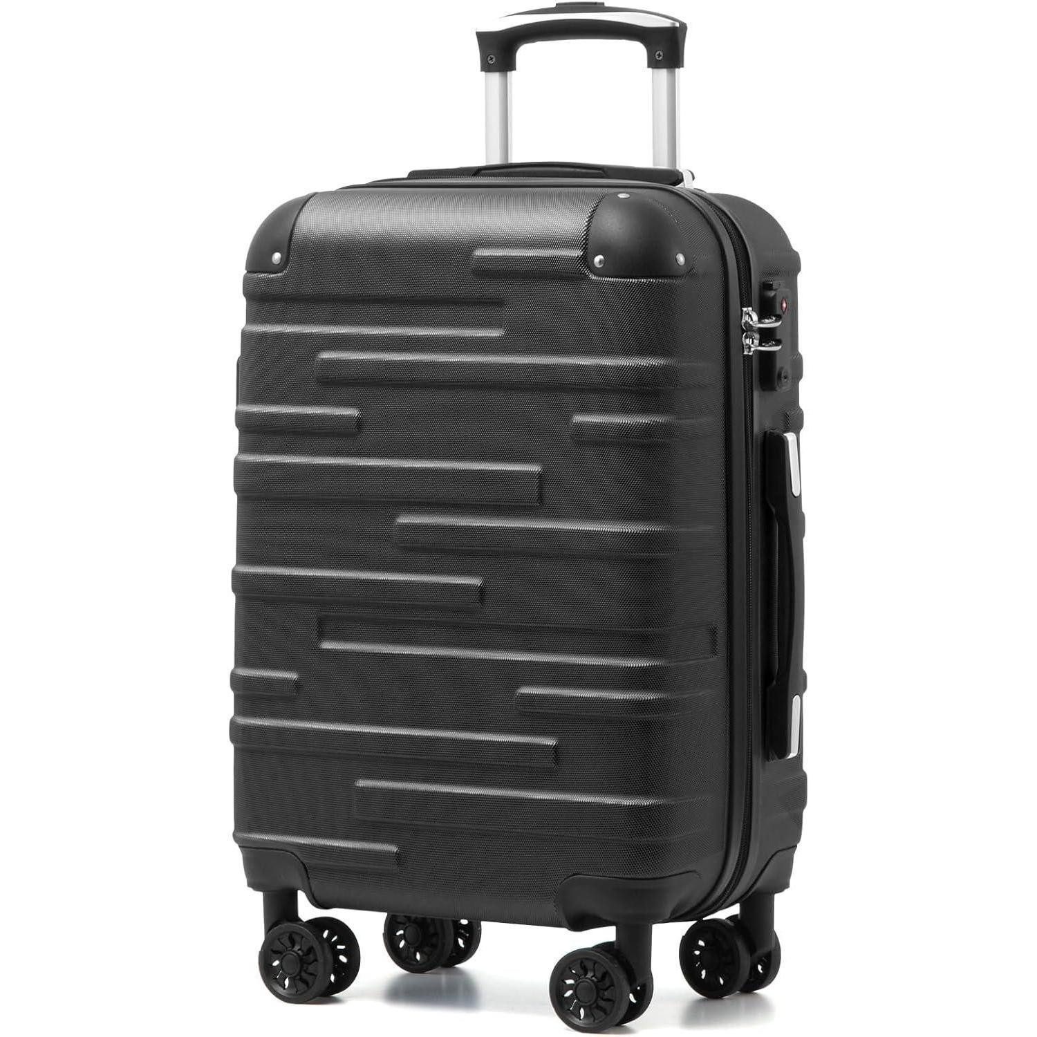 Hartschalen-Trolley Hartschalen-Koffer Rollkoffer Reisekoffer ABS TSA-Schloss 4 Rollen
