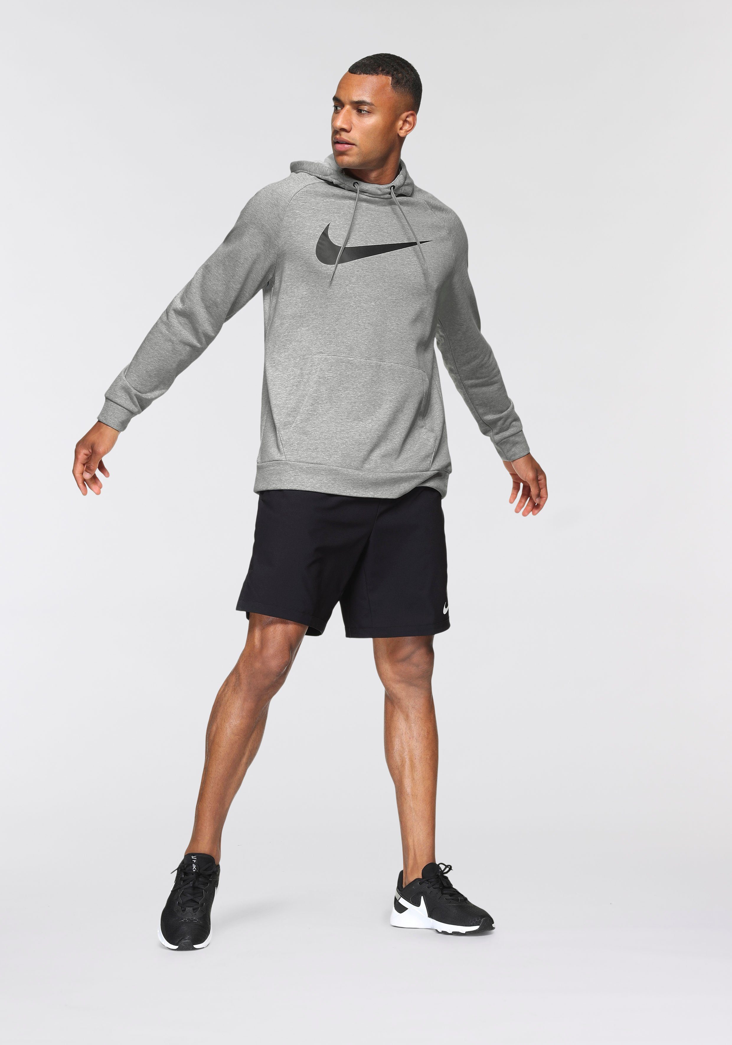 Nike Kapuzensweatshirt TRAINING MEN'S grau DRI-FIT PULLOVER HOODIE