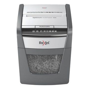 REXEL Aktenvernichter Optimum AutoFeed+ 50X, Partikelschnitt 4x28 mm, Autofeed / Einzelblatt-Einzug, 20 Liter