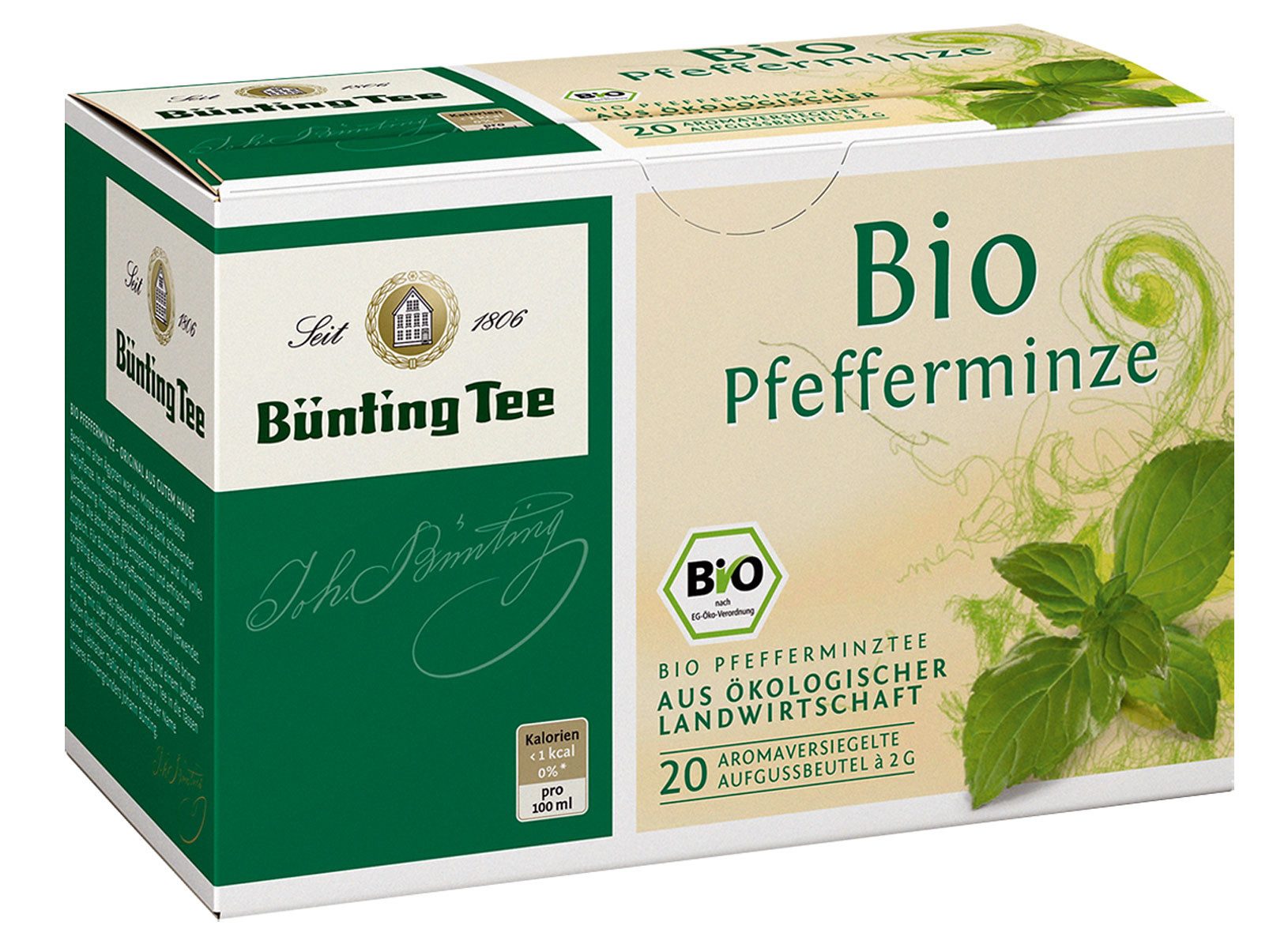 Bünting Tee Tee, Bünting Bio Pfefferminztee volles Aroma kräftig vollmundig 3er Pack