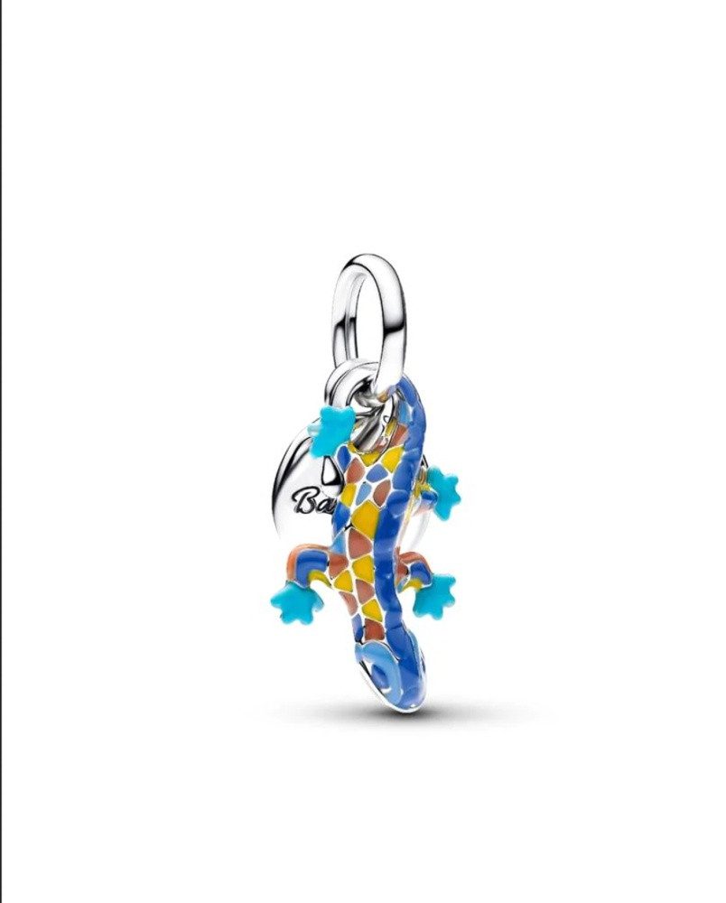 Pandora Charm-Einhänger Pandora Salamander & Gravierbarer Runder Anhänger Doppelter Charm-Anhä (1-tlg)