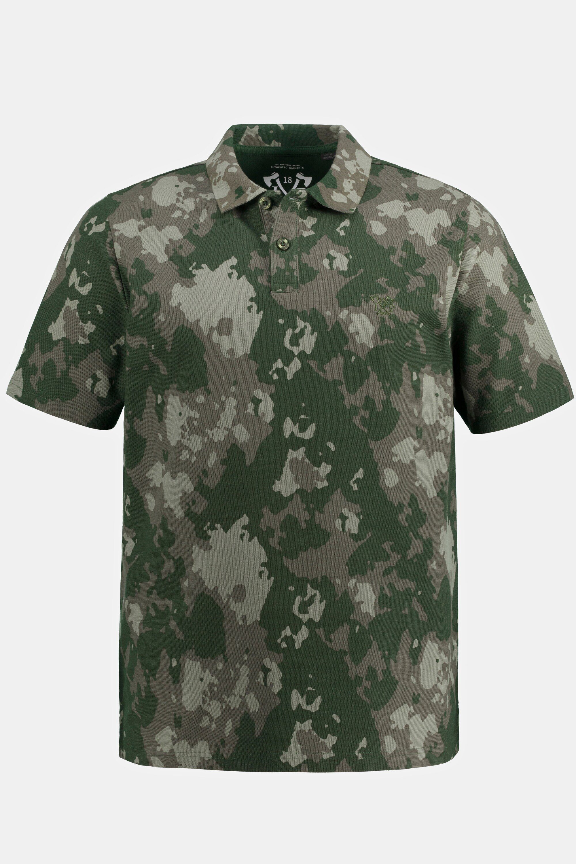 JP1880 Poloshirt Camouflage Print Halbarm Poloshirt