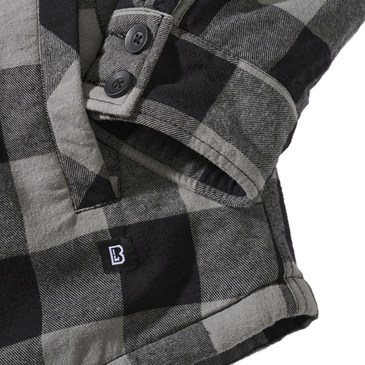 Lumber Shirt Outdoorjacke Brandit Brandit Hooded Check Charcoal-Schwarz