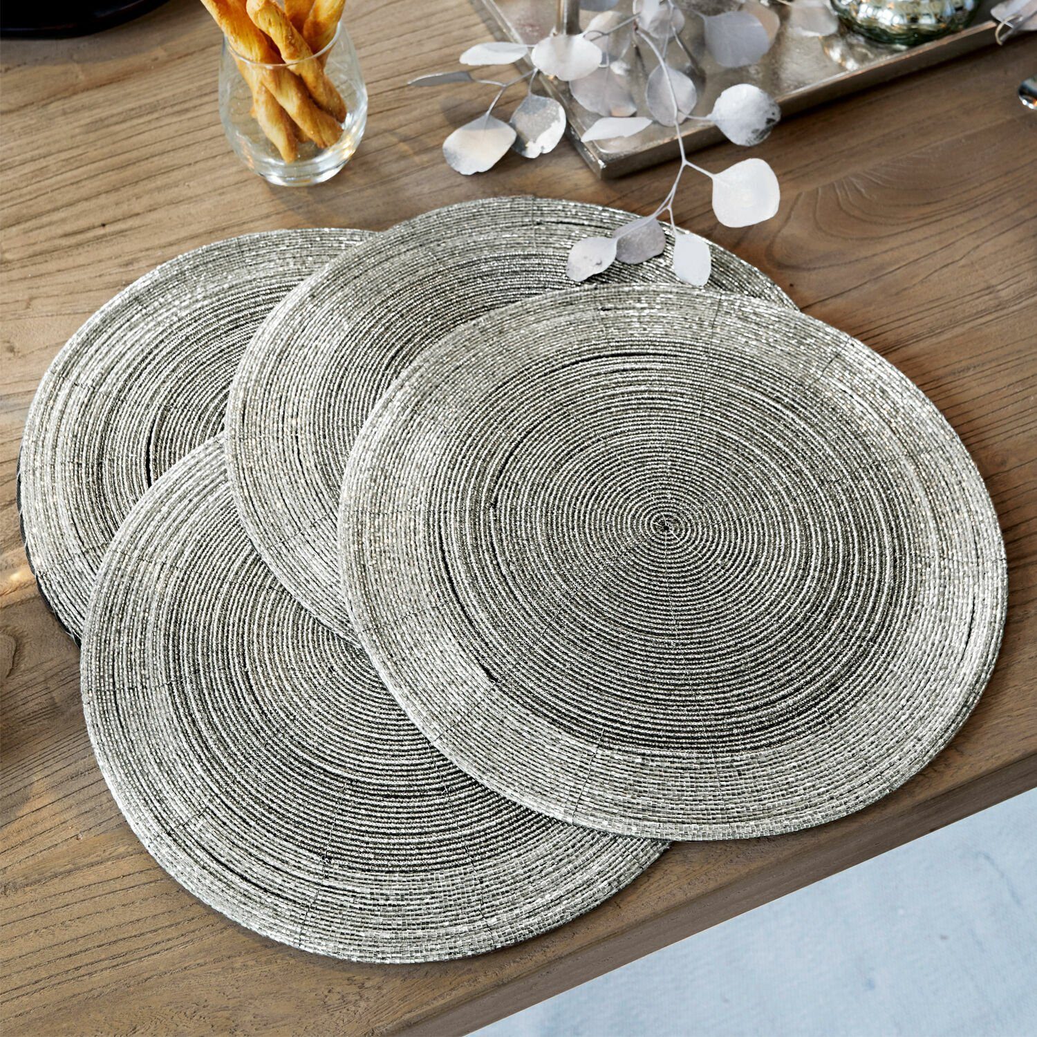 Mirabeau Platzset Platzset 4er Set Barningham silber günstig online kaufen