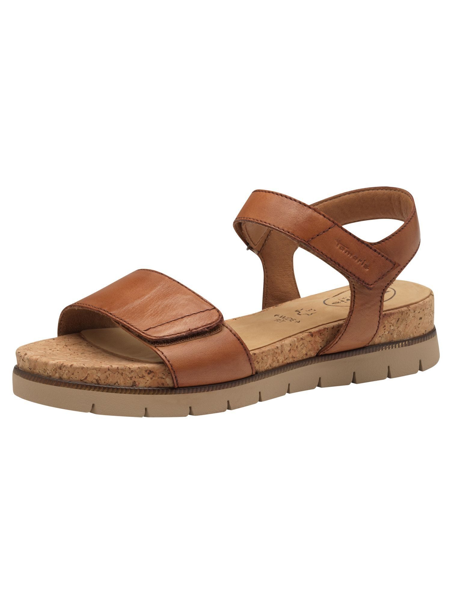 Tamaris WIDE FIT MultiAdjustable, comfortFit aus Leder Plateausandaletten MultiAdjustable