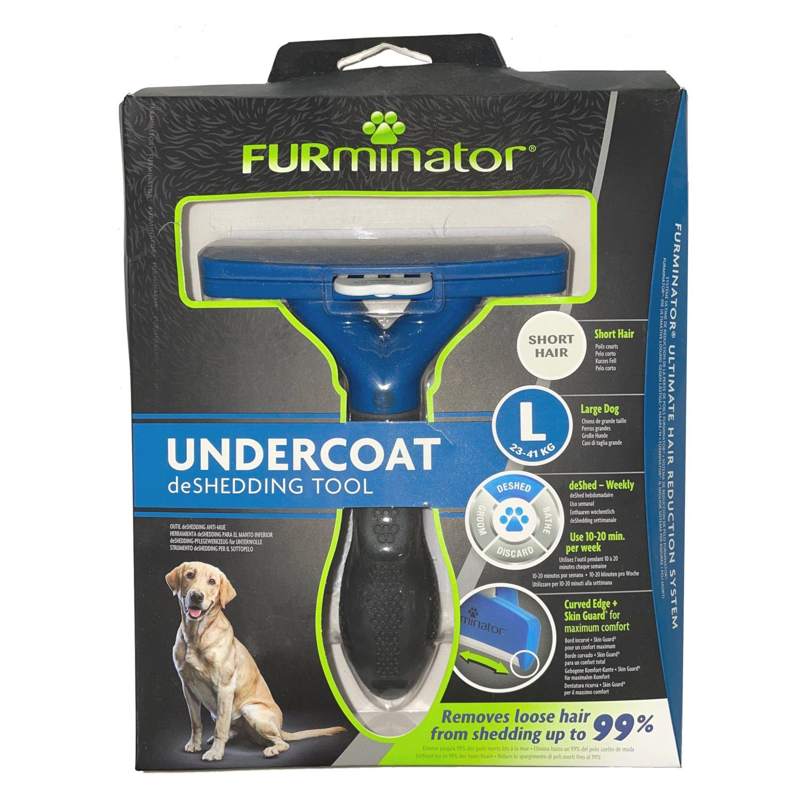 FURminator Fellbürste für kurzhaarige große Hunde, deShedding-Pflege Werkzeug