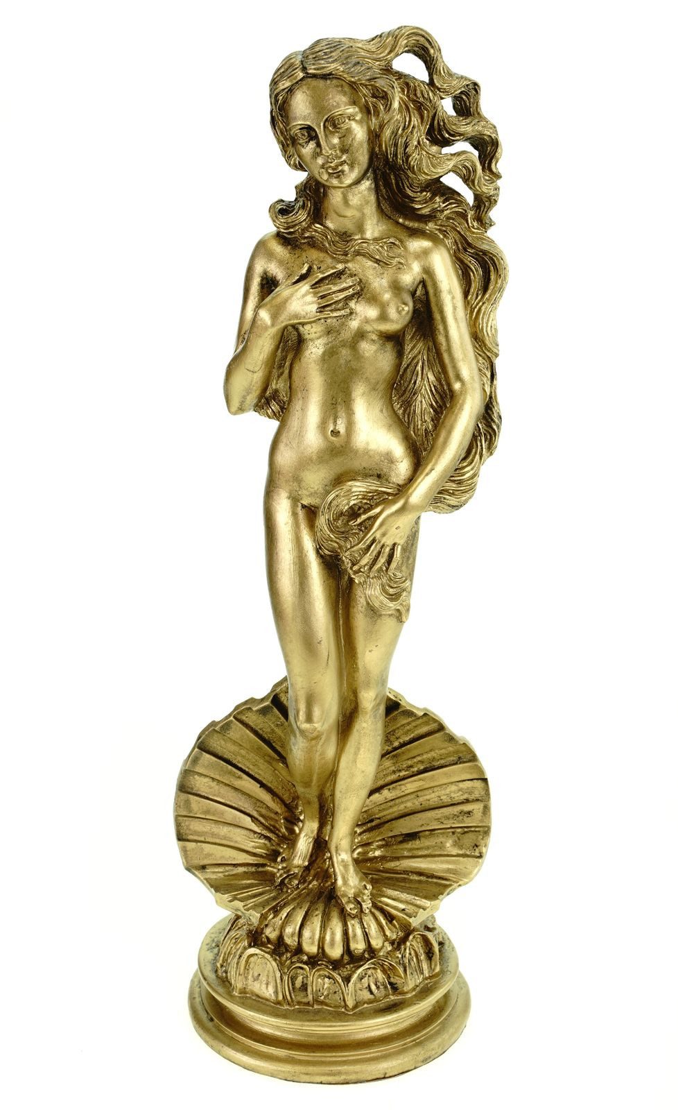 Kremers Schatzkiste Dekofigur Alabaster Aphrodite nach Boticcelli Figur gold Skulptur 41 cm Göttin der Liebe