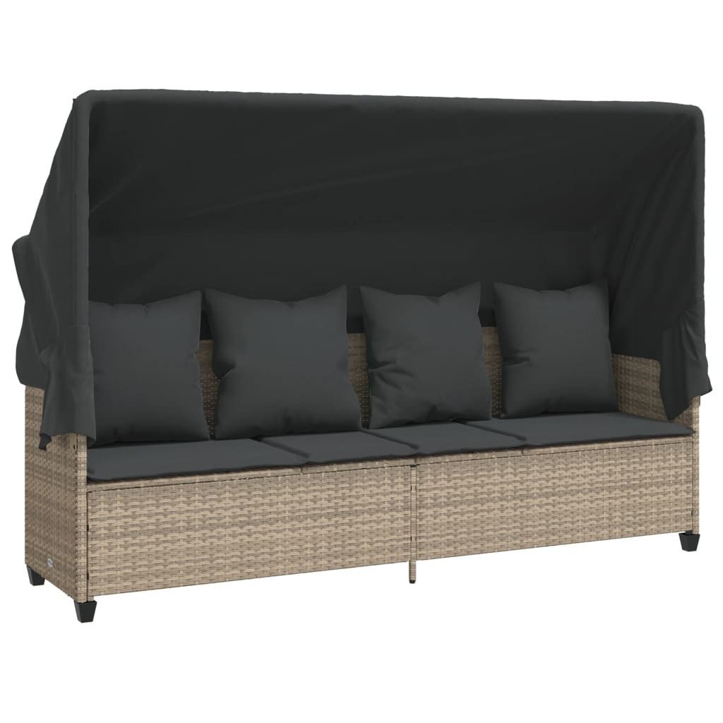 vidaXL Gartenliege Sonnenliege mit Dach und günstig online kaufen