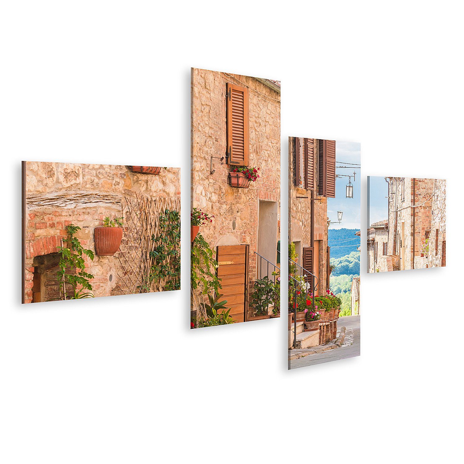 islandburner Leinwandbild Bild auf Leinwand Die mittelalterliche Altstadt in der Toskana Italien