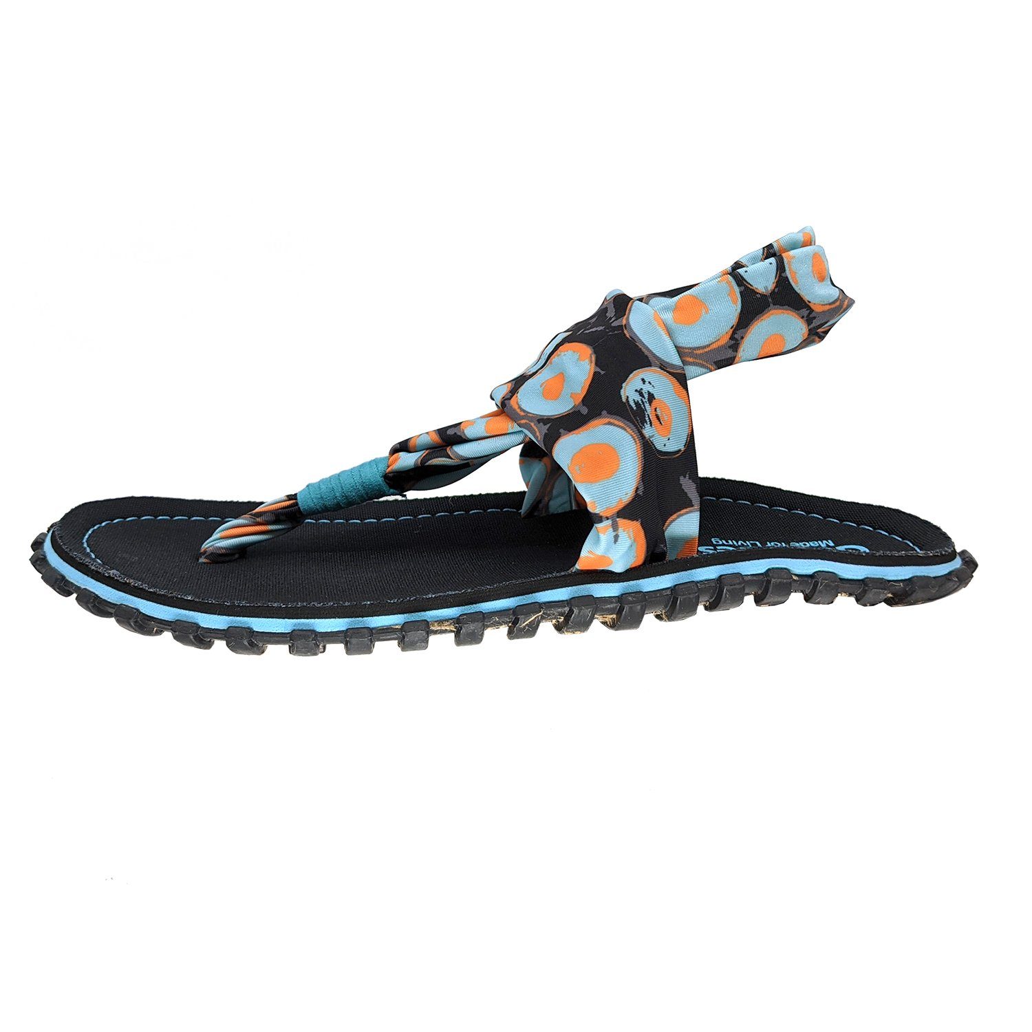 Gumbies Slingbacks in Navy Spots Riemchensandalette aus recycelten Materialien hergestellt, stabile Gummisole