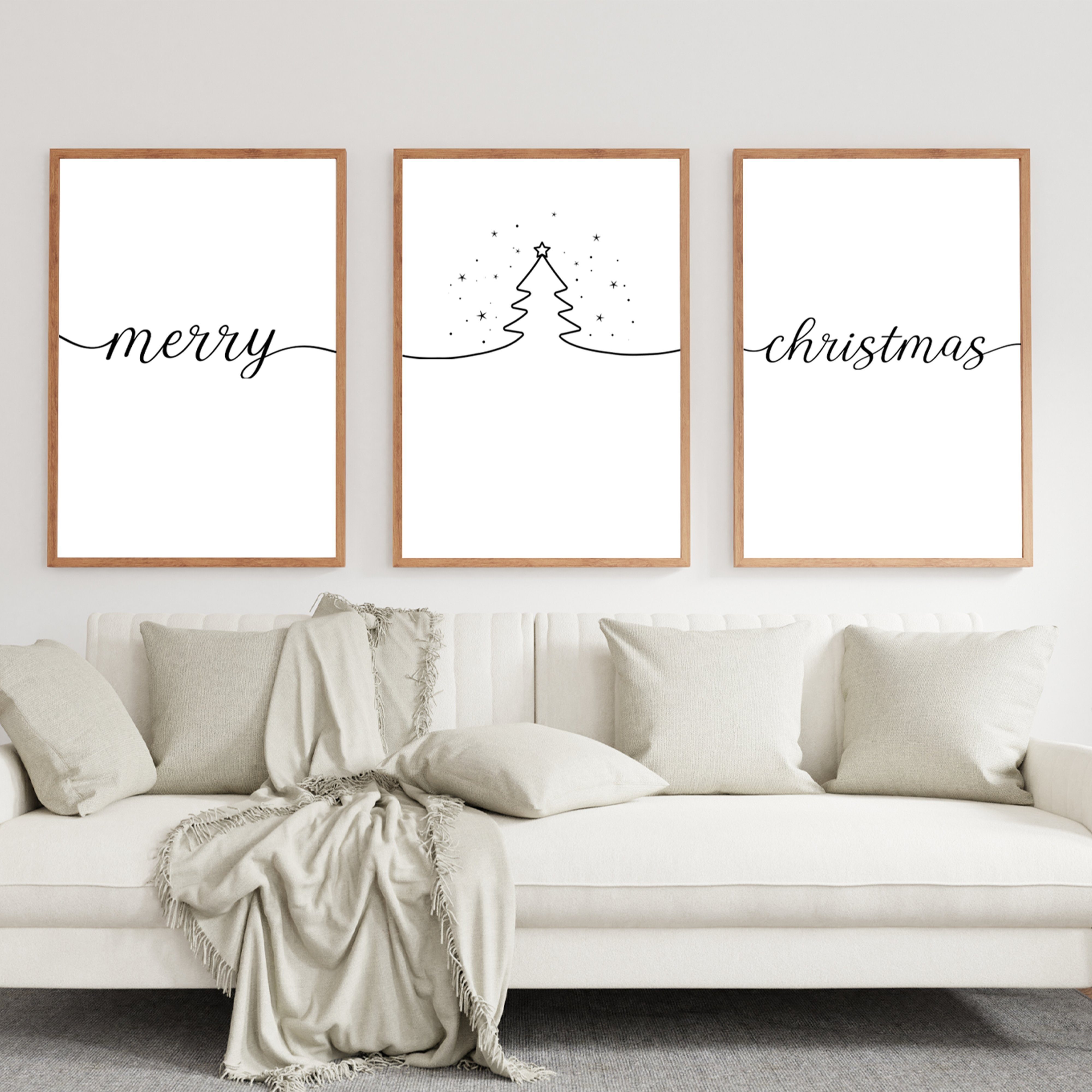 Tigerlino Poster Weihnachten 3er Set Merry Christmas Wandbild Weihnachtsbau günstig online kaufen
