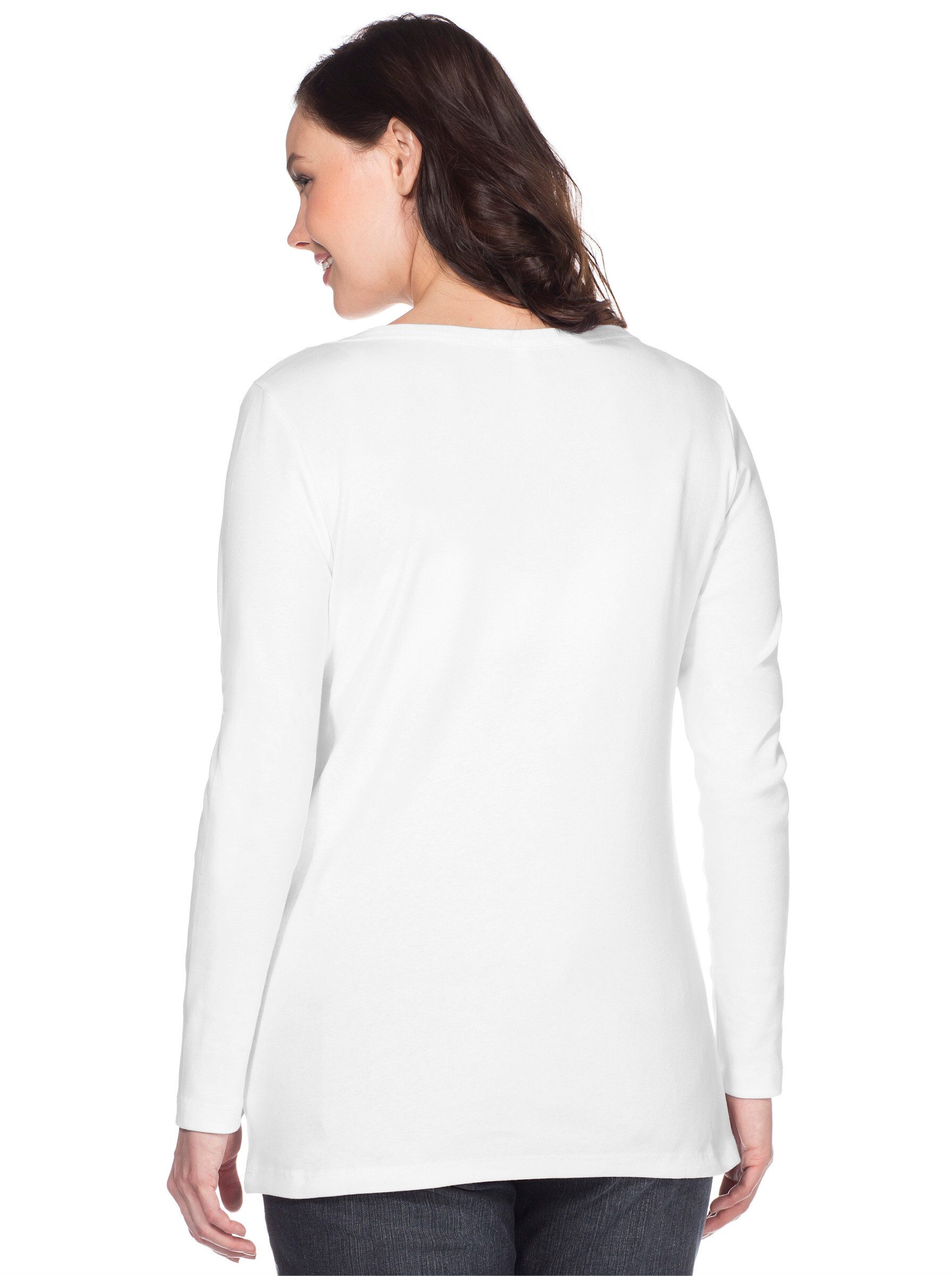 Sheego T-Shirt Langarmshirt . aus Baumwolle günstig online kaufen