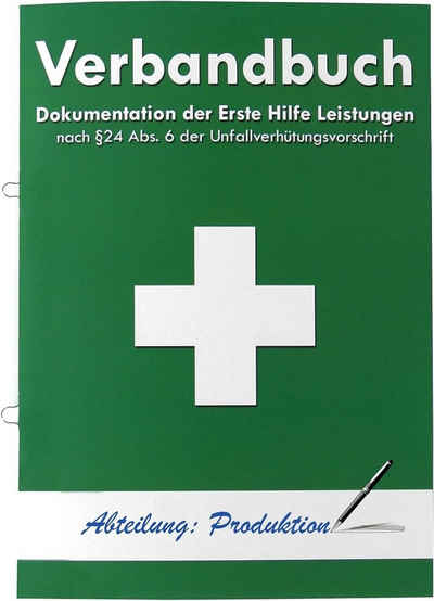 WM-Teamsport Erste-Hilfe-Set Verbandbuch Erste Hilfe - Heraustrennbare Seiten mit Ringösen (Grün)