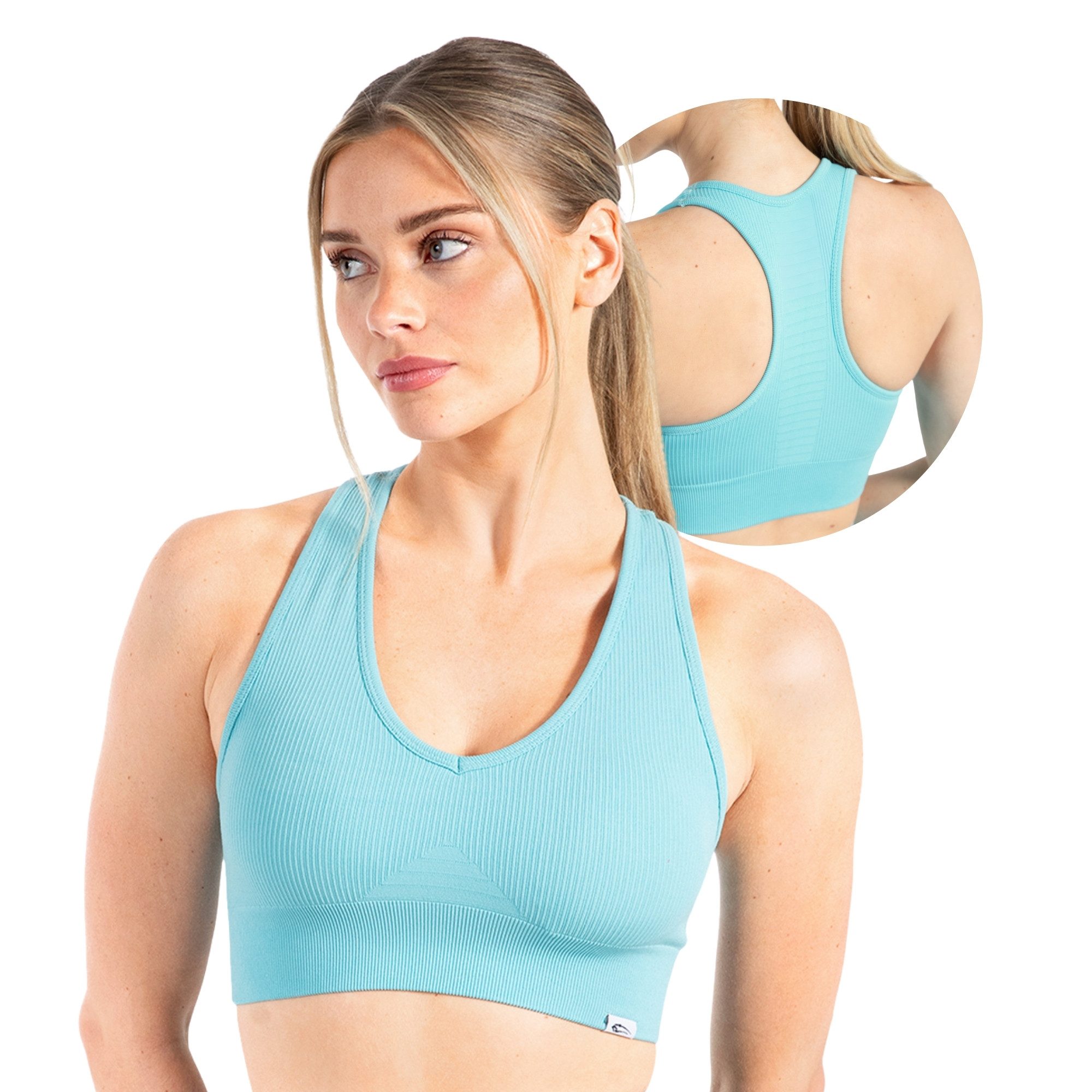 Smilodox Sport-BH Amaze Pro, Seamless Sport Bra Gerippter Stoff Fitness Yoga Alltag Raberback Top, Atmungsaktiv, ohne Bügel, Fitness