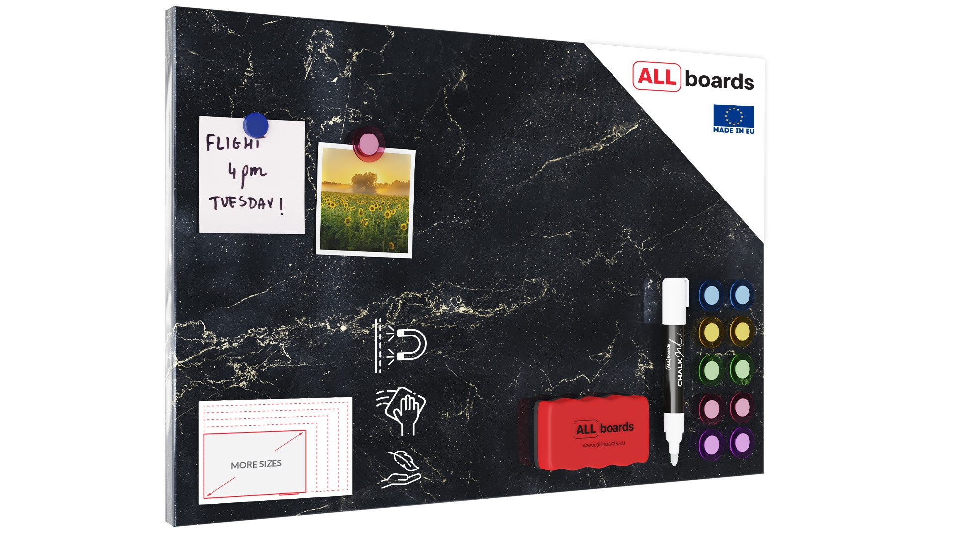 ALLboards Tafel Metallische Magnettafel SCHWARZER MARMOR günstig online kaufen