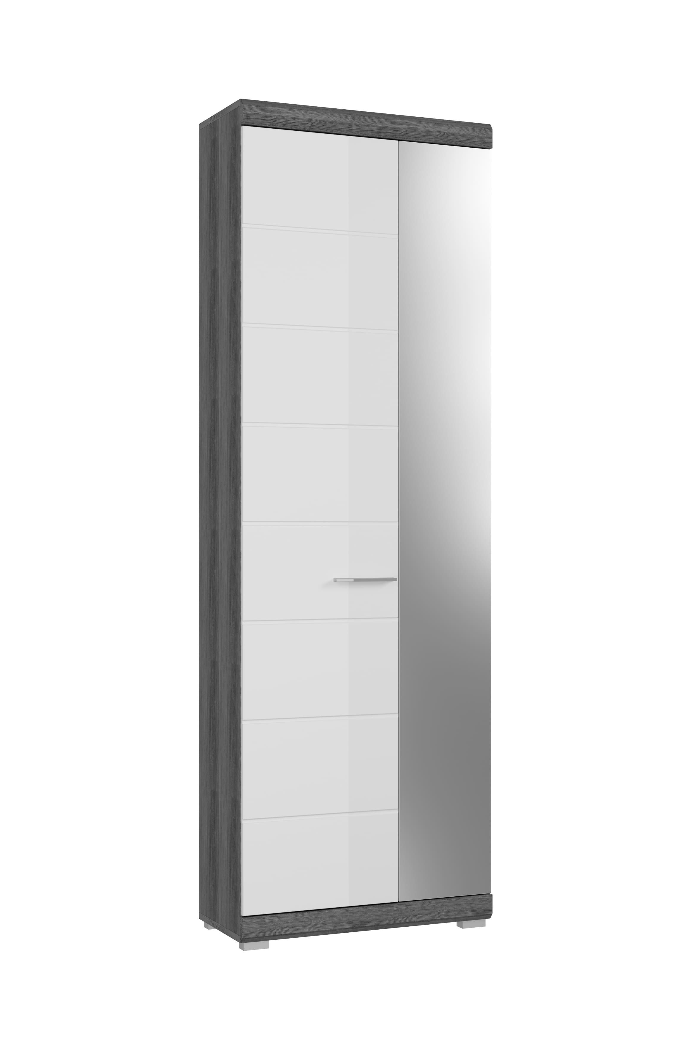 möbelvita Garderobenschrank Vista Garderobenschrank B/H/T 62x197x37 in Rauchsilber