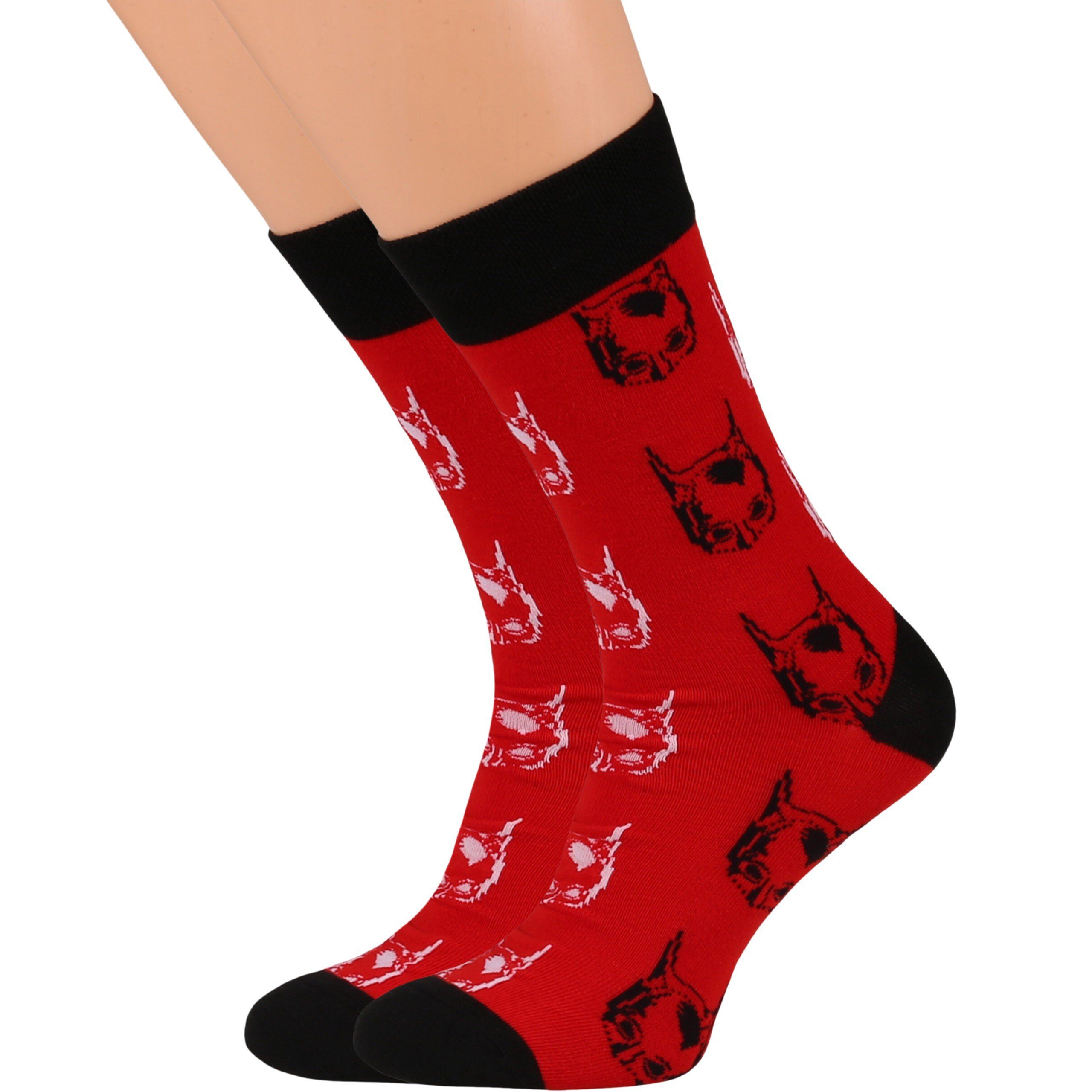 Sarcia.eu Langsocken BATMAN Herrensocken in Schwarz und Rot - 5 Paar, 40-42 EU / 6-8 UK