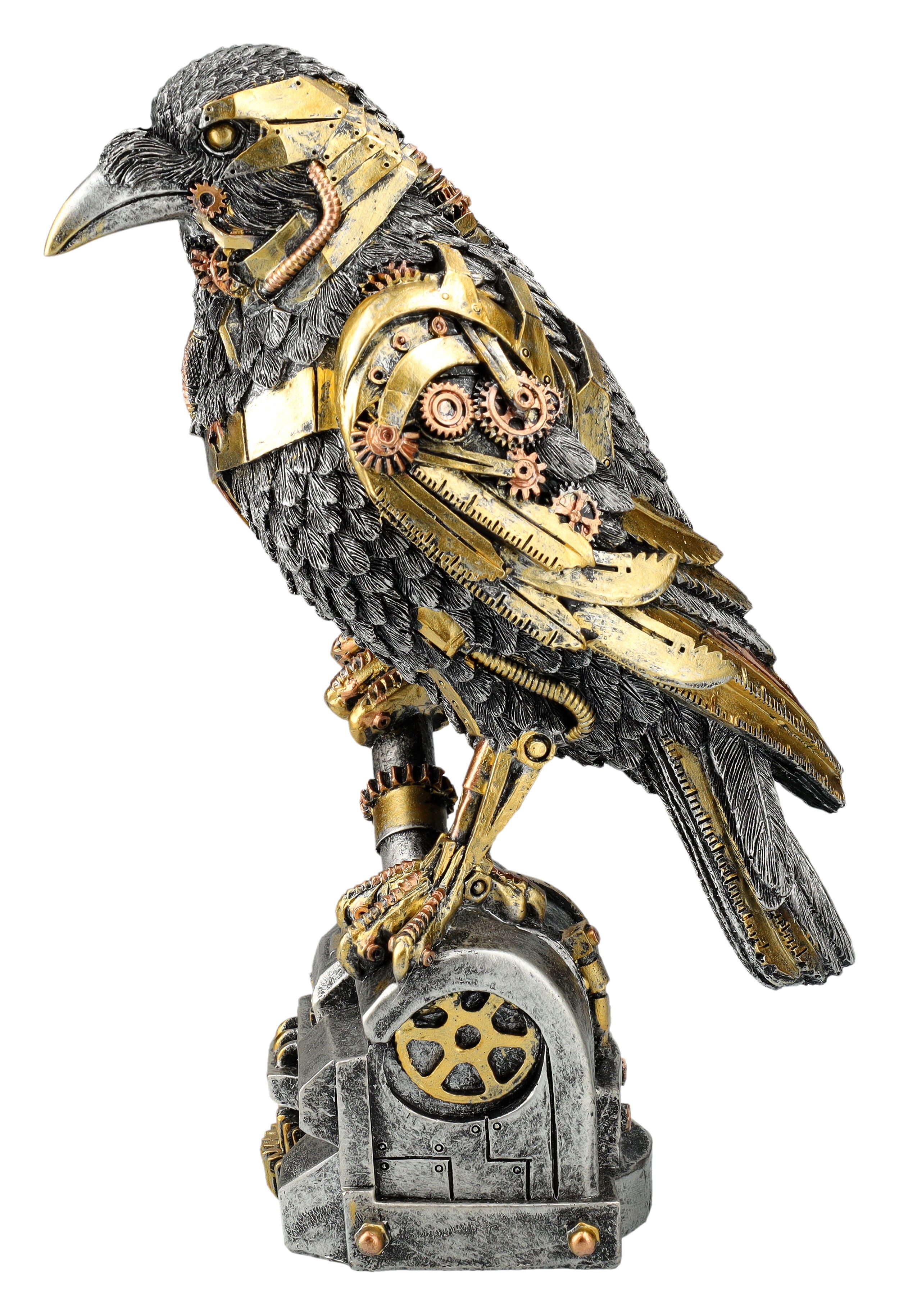 Figuren Shop GmbH Fantasy-Figur Raben Figur im Steampunk Style - Fantasy Tierfigur Dekofigur Vogel