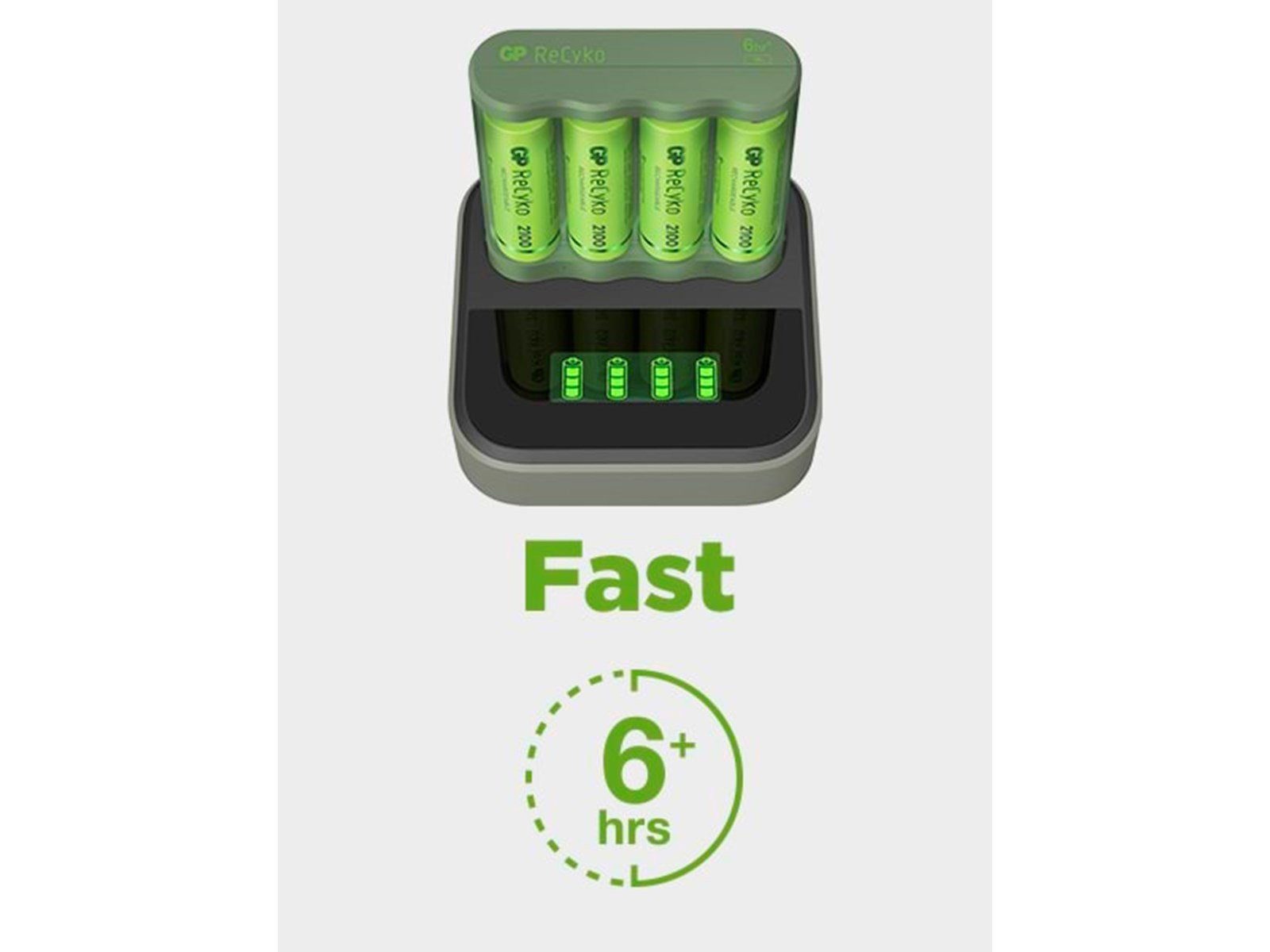 GP Batteries USB Docking Akku-Ladegerät AA / AAA + 4x AA-Akku Akku-Set Mignon 2100 mAh (1,2 V, 6 St), Dock Lader D451 + Ladeeinheit B421 4x AA 2100mAh Mignon LR06 Batterie