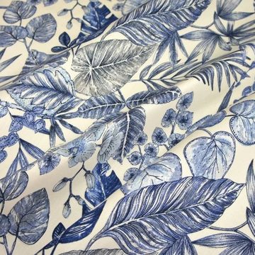 Stofferia Stoff Outdoorstoff Acrisol Bouquet Indigo, Breite 160 cm, Meterware