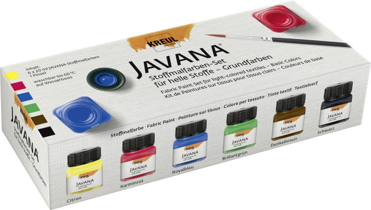 Kreul Textilfarbe Kreul Javana Stoffmalfarben Set 6 x 20 ml für